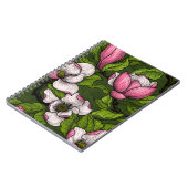 Carnet Magnolia en floraison sur vert foncé (Côté gauche)