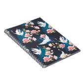 Carnet Magnolia Grue Rouge : Aquarelle Japonaise. (Côté Droit)