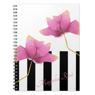 Carnet Magnolia Rosé Design Floral Moderne