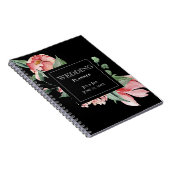 Carnet Magnolia rose gras sur le Wedding planner noir (Côté Droit)