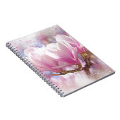 Carnet Magnolia Rose Violet en Fleur - Fleur de Printemps (Côté Droit)