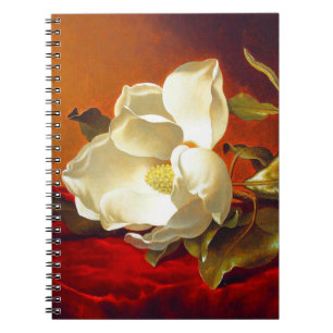 Carnet Magnolia sur velours rouge Martin Johnson Heade
