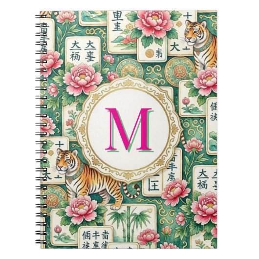 Carnet Mahjong Chinoiserie Floral Personalized Monogram (Devant)