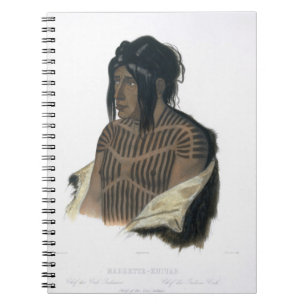 Carnet Mahsette-Kuiuab, chef des Indiens de Cree, plat