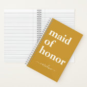 Carnet Maid of Honour Personnalisé Jaune Mariage Cadeau (À l'intérieur)
