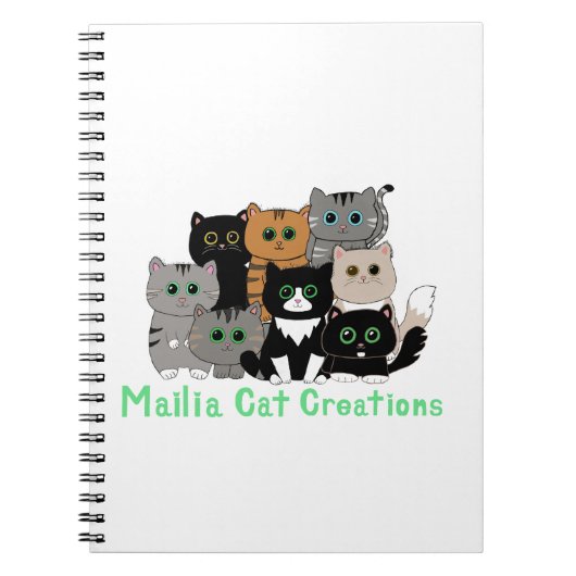 Carnet Mailia Cat Créations Famille de chats (Devant)
