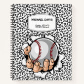 Carnet Main de dessin animé tenant une balle de baseball (Devant)