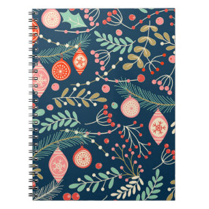 Carnet Main de Noël Vintage dessinée sans couture