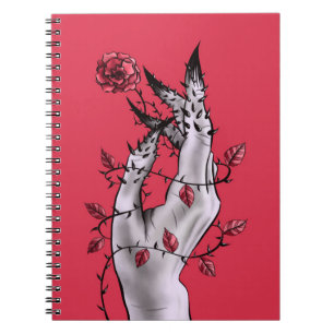 Carnet Main déplaisante avec l'art gothique rose et