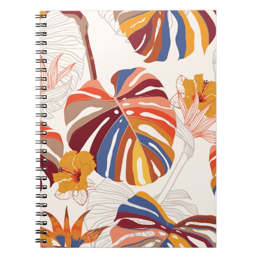 Carnet Main florale tropicale brillante tirée (Devant)