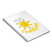 Carnet Main Jaune dessinée Soleil Bonjour soleil Image Su (Côté Droit)