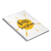 Carnet Main Jaune dessinée Sun Hello Sunshine Image (Côté Droit)