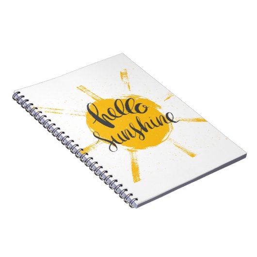 Carnet Main Jaune dessinée Sun Hello Sunshine Image (Côté Droit)