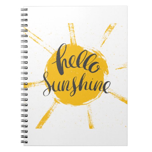 Carnet Main Jaune dessinée Sun Hello Sunshine Image (Devant)