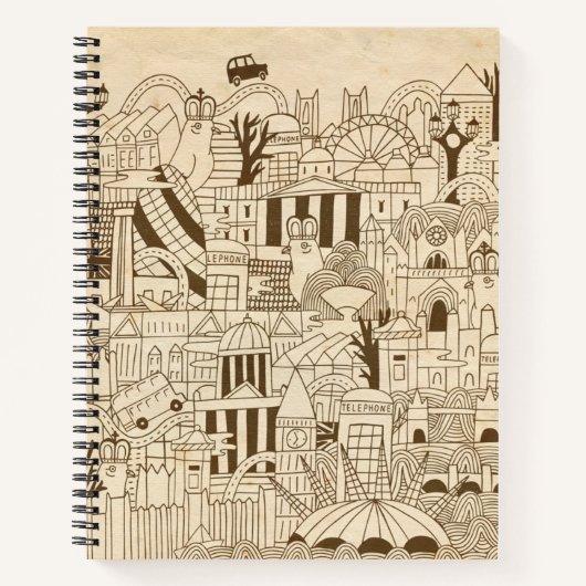 Carnet Main Londres tirée sur vieux papier (Devant)