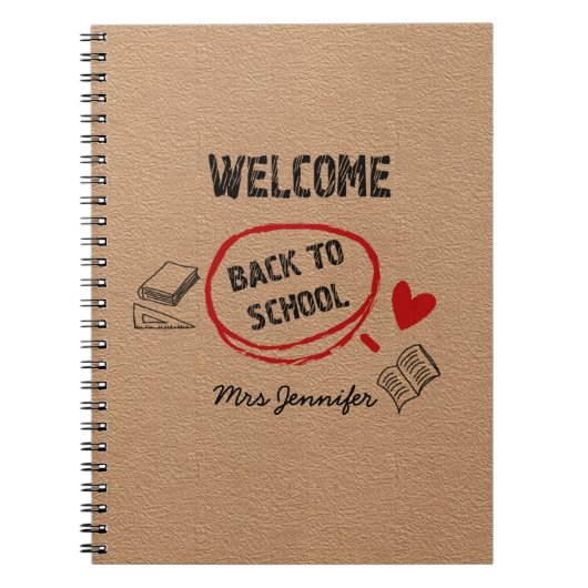 Carnet Main moderne dessinée et papier Kraft Lettré (Devant)