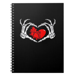 Carnet Mains De Squelette Effrayant Et Coeur Rouge Déplai