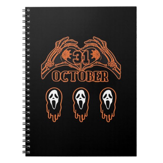 Carnet Mains De Squelette Pour Halloween Classique (Devant)