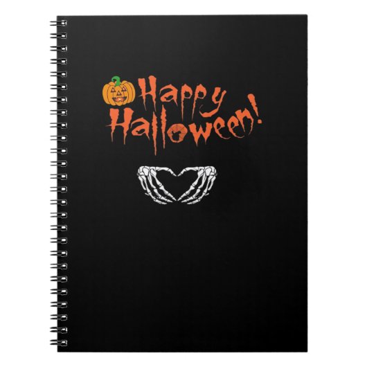 Carnet Mains éffrayantes de squelette. Joyeux Halloween. (Devant)