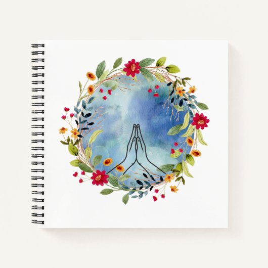 Carnet Mains en prière aquarelle (Devant)