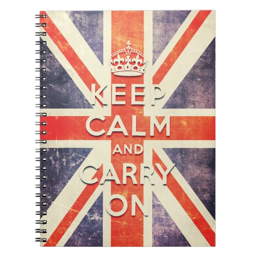 Carnet maintenez calme et continuez le drapeau d'Union (Devant)