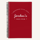 Carnet Maison avec Recette d'Amour Rouge Personnalisé (Recto)
