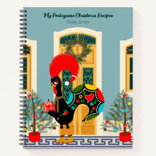 Carnet Maison de Noël portugaise décorée avec un coq