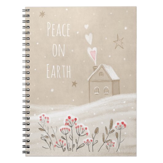 Carnet Maison de Noël rustique en neige (Devant)