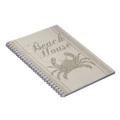 Carnet Maison de plage crabe rivage côtier vintage (Côté Droit)