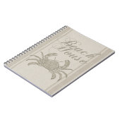 Carnet Maison de plage crabe rivage côtier vintage (Côté gauche)