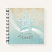 Carnet Maison de plage étoile de mer Aqua Blue ID623 (Devant)