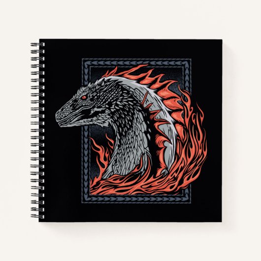 Carnet MAISON DU DRAGON | Profil de dragon en flammes (Devant)