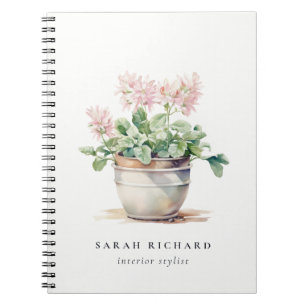 Carnet Maison Florale en pots Plante Aquarelle Botanique