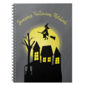 Carnet Maison hantée et sorcière volante avec le clair de (Devant)