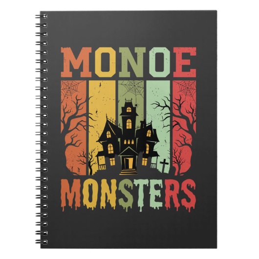 Carnet Maison Hantée Halloween Monstres Rétro (Devant)
