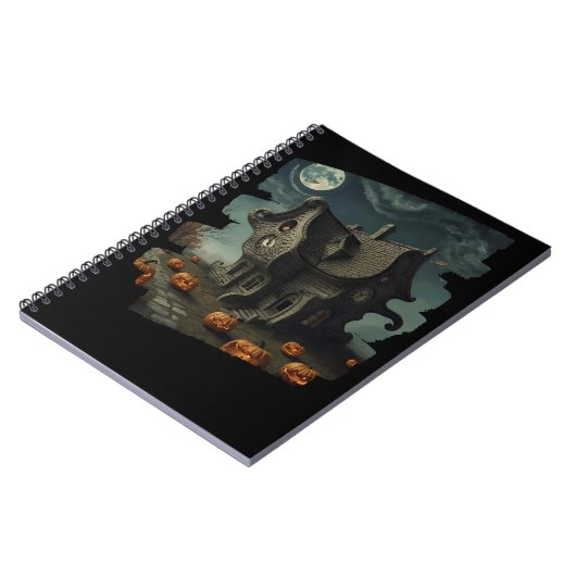 Carnet Maison Haunween avec Citrouilles et Pleine lune (Côté gauche)