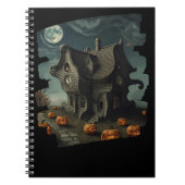 Carnet Maison Haunween avec Citrouilles et Pleine lune (Devant)