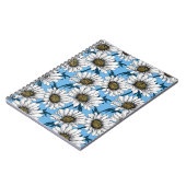 Carnet Maisonnettes, fleurs sauvages sur bleu (Côté gauche)