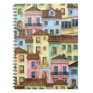 Carnet Maisons de Lisbonne : Aquarelle Motif funiculaire.