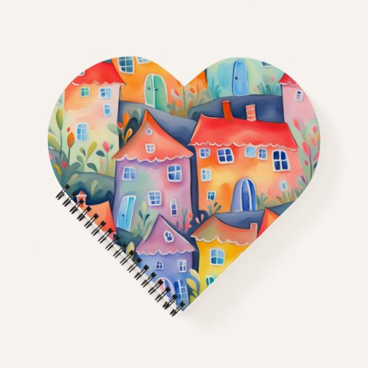 Carnet Maisons pastel dans des couleurs douces, couleur p (Devant)