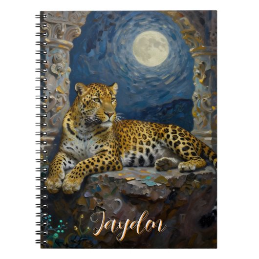 Carnet Majestic Leopard on Cliff Ledge Personalized (Devant)