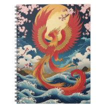 Majestic Phoenix Notebook - Japanese Fantasy Art