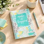 Carnet Make It Happen Inspirational Floral Notebook