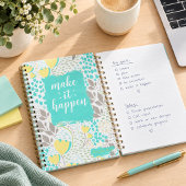 Carnet Make It Happen Inspirational Floral Notebook