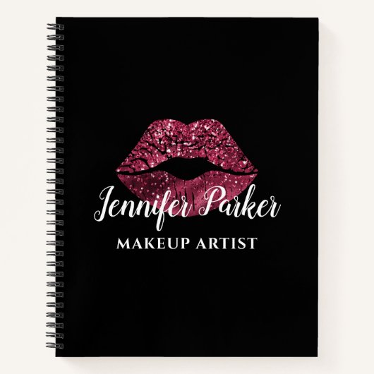 Carnet MAKEUP ARTIST Red Logo Kiss Nom (Devant)