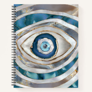 Carnet Mal Eye Textes minéraux et or