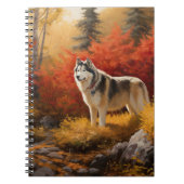 Carnet Malamute en Alaska à l'automne Feuilles automne in (Devant)
