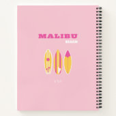Carnet Malibu, Plage de Malibu, Preppy, Rose (Dos)