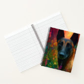 Carnet Malinois with Wildflowers Portrait (Intérieur)