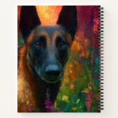 Carnet Malinois with Wildflowers Portrait (Dos)